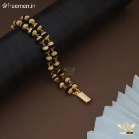 Freemen 2 Line Black Rudraksh Best Quality Bracelet - FM119