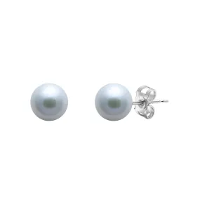 5-5.5mm Grey Freshwater Pearl Sterling Silver Stud Earrings