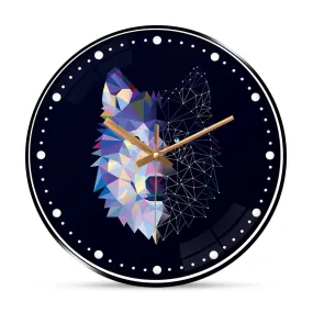 Abstract fox wall clock