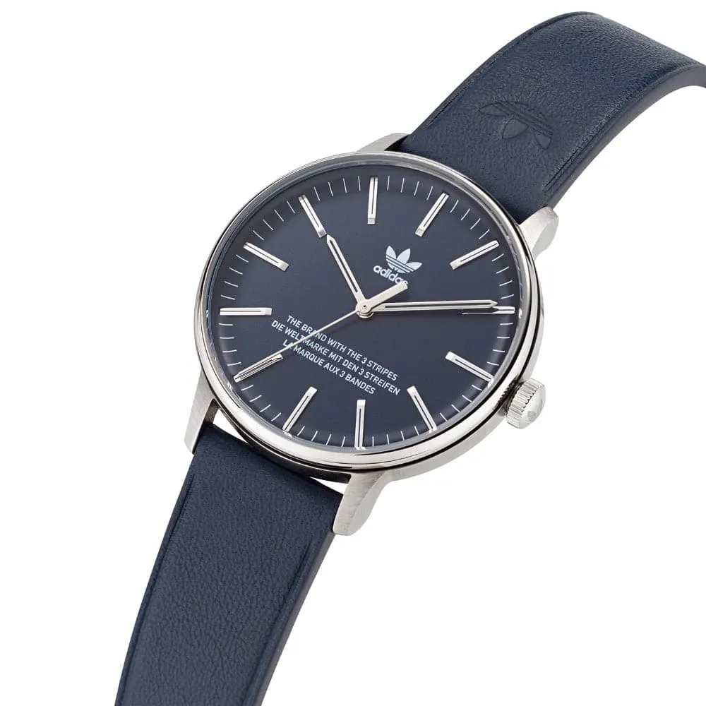 Adidas Analog Original Style Blue Leather Strap Men Watch AOSY22529