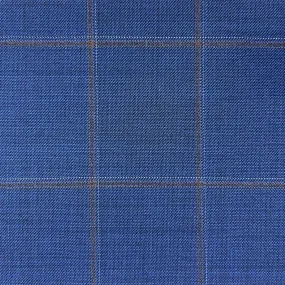 Aegean Blue Windowpane With Comfort Stretch