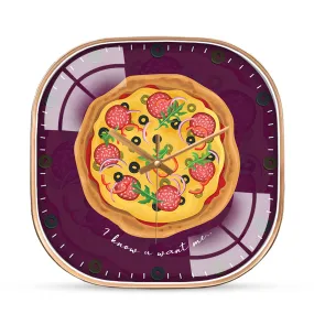 Appetizing pizza quote wall clock