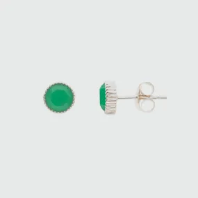 Barcelona Silver May Chrysoprase Birthstone Stud Earrings