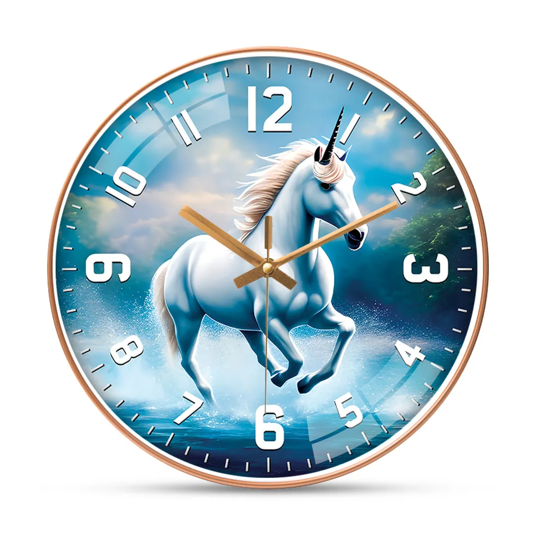 Beautiful white horse wall clock