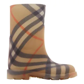 Beige Vintage Check Rain Boots