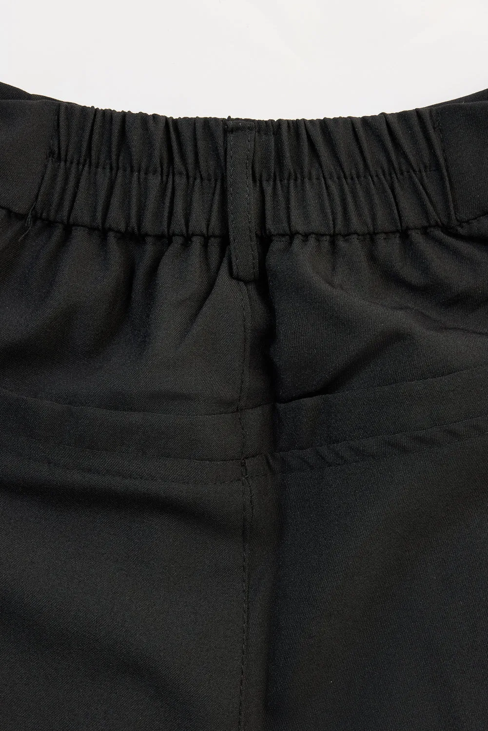 Black Wide Flat Pocket Korean Pants