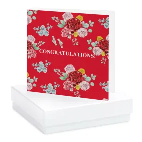 Bright Blooms Congratulations Boxed Card with Jewellery BE015