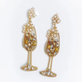 Bubble Champagne Glass Earrings