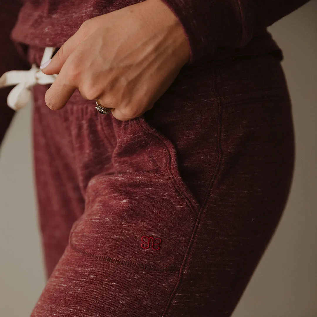 Cabin Fever Joggers, Heather Maroon