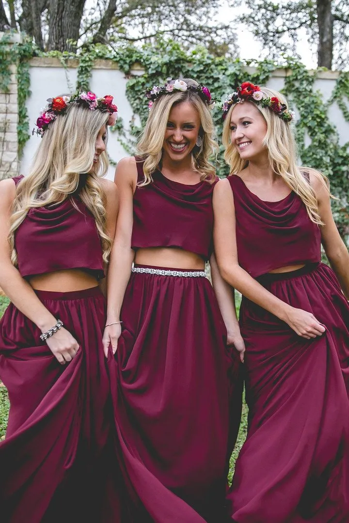 Cheap New Design Popular Simple Two Pieces Bridesmaid Dresses, TYP1132