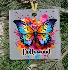 Christmas Ornament, Bug, Butterfly, Bright, Frosted Acrylic, name drop available