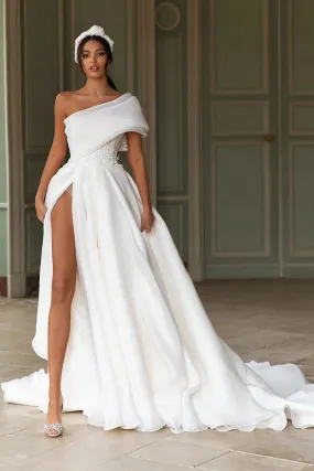 Divine Inspiration Off-the-Shoulder Wedding Dress