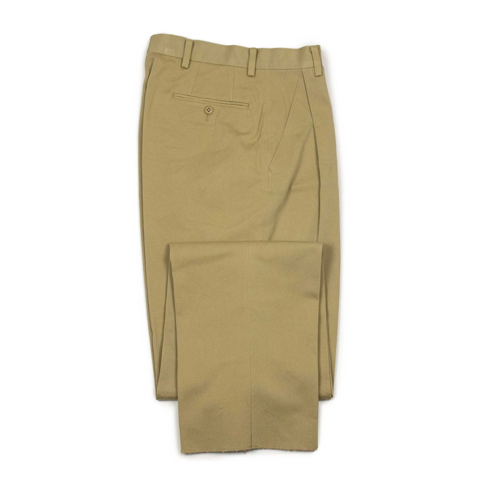 Double pleated trousers in beige cotton twill (separates)