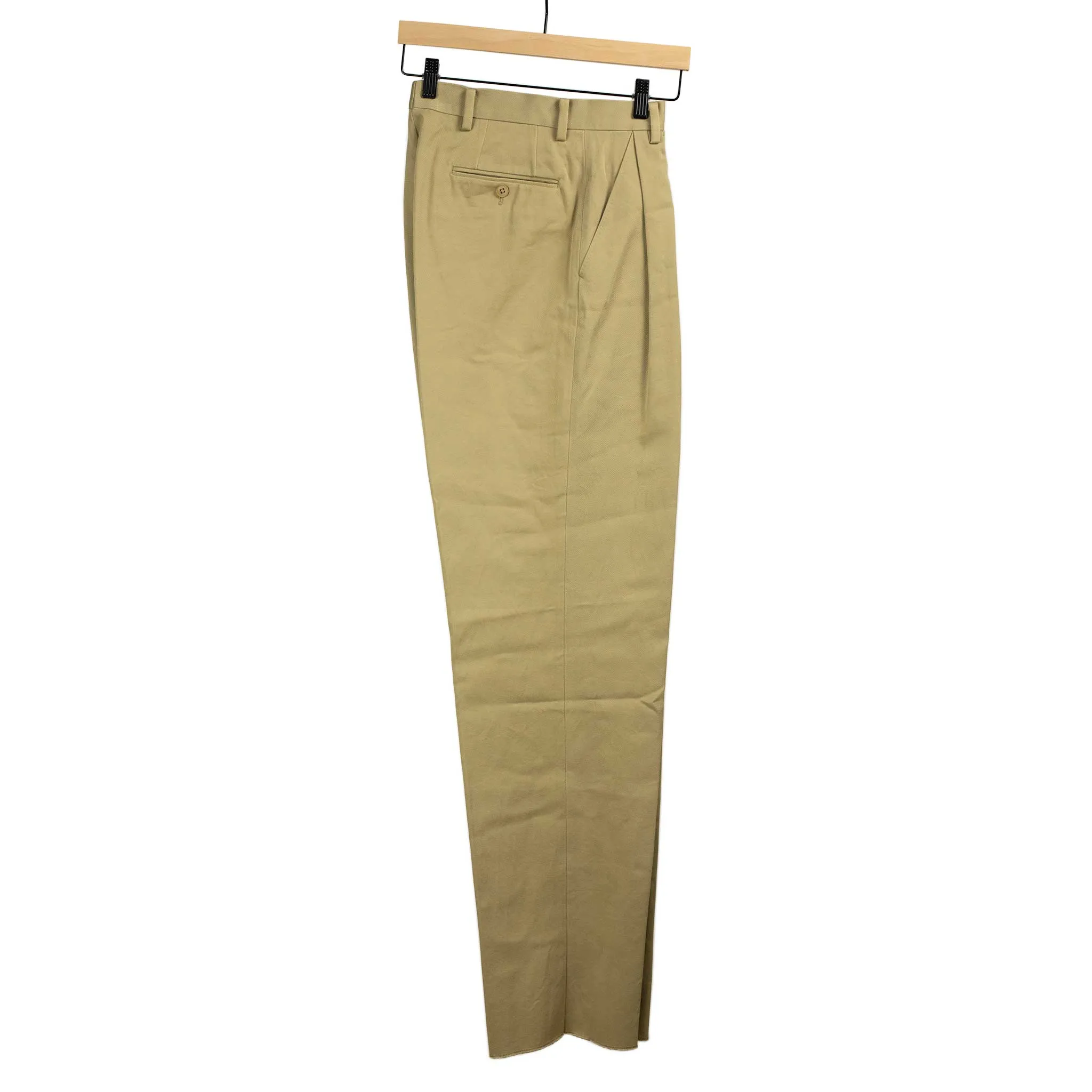 Double pleated trousers in beige cotton twill (separates)