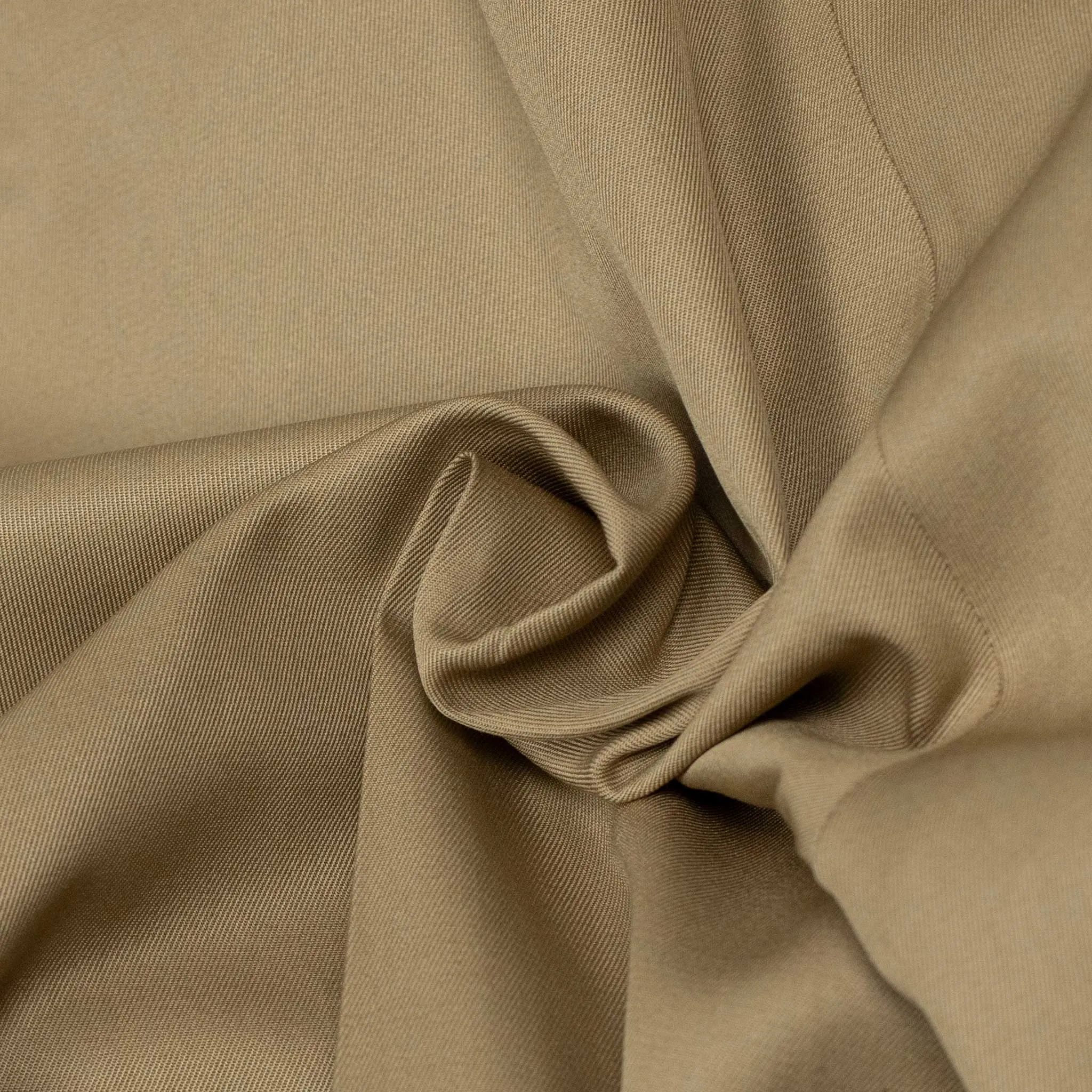 Exclusive Brooklyn double-pleated high-rise wide trousers in tan Pima cotton twill