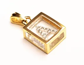 Floating Diamond Pendant: 14k Yellow Gold (A-Z)