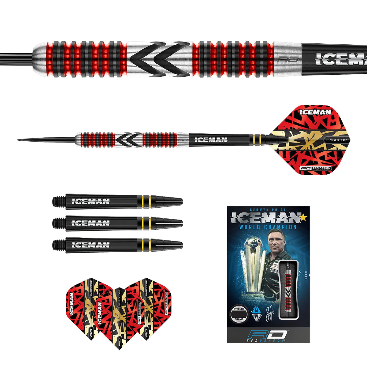 Gerwyn Price Firebird 90% Tungsten Steel Tip Darts by Red Dragon