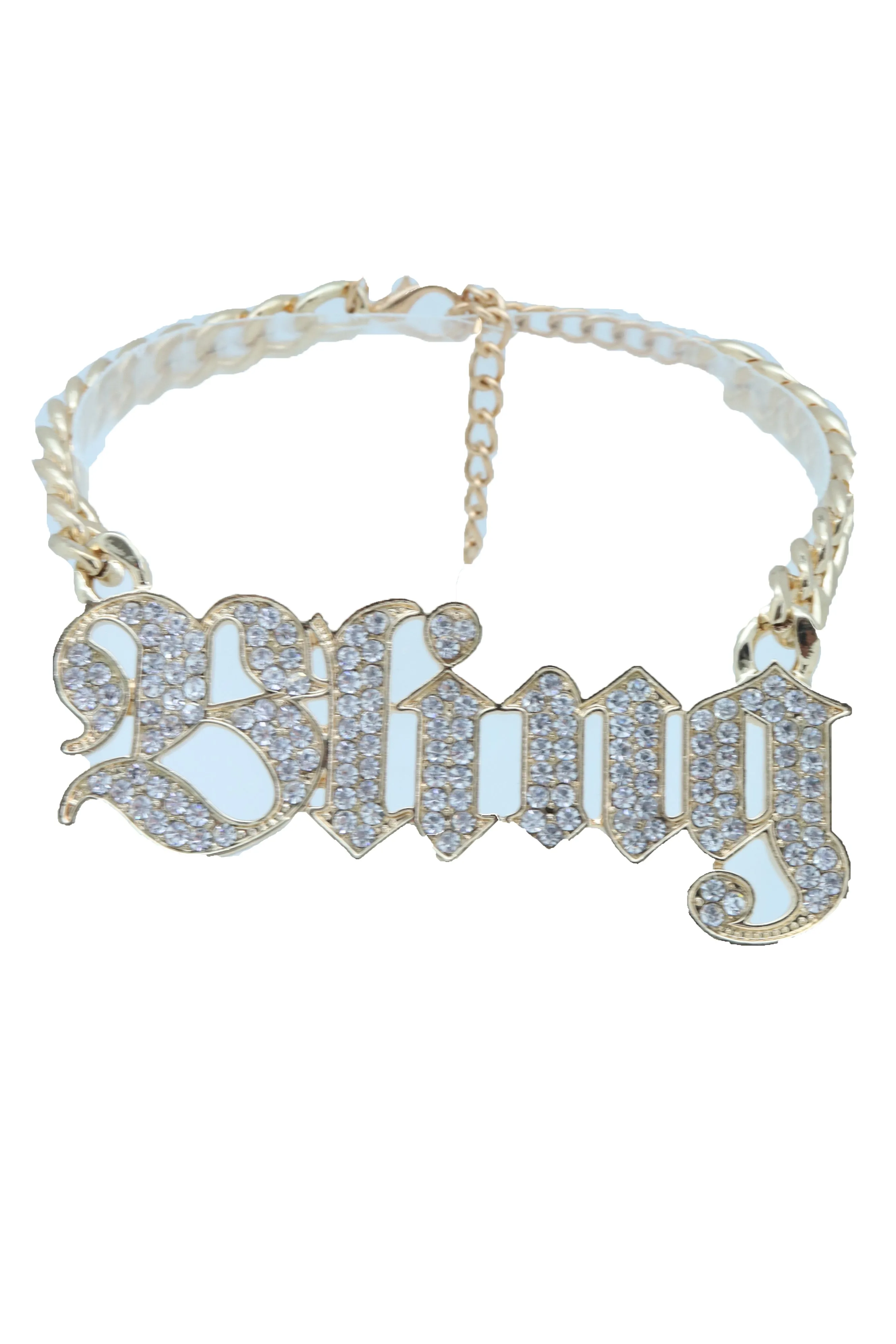 Iced Out "BLING" Gold Metal Boot Chain