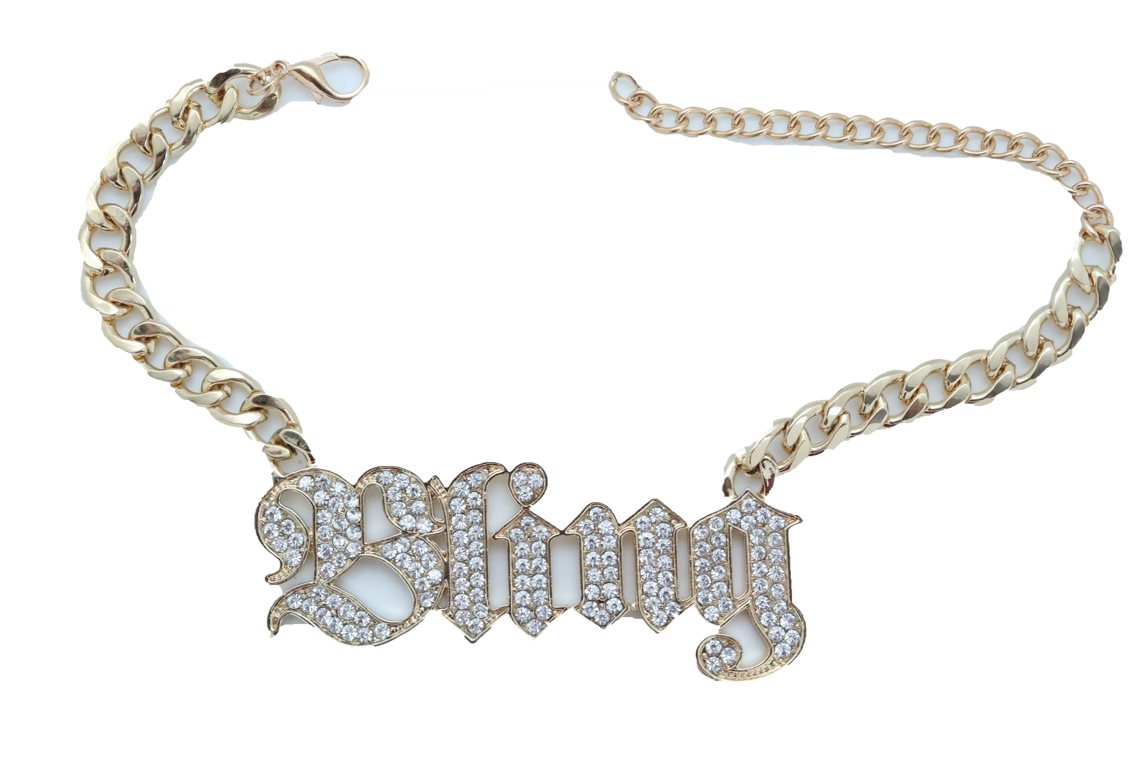 Iced Out "BLING" Gold Metal Boot Chain