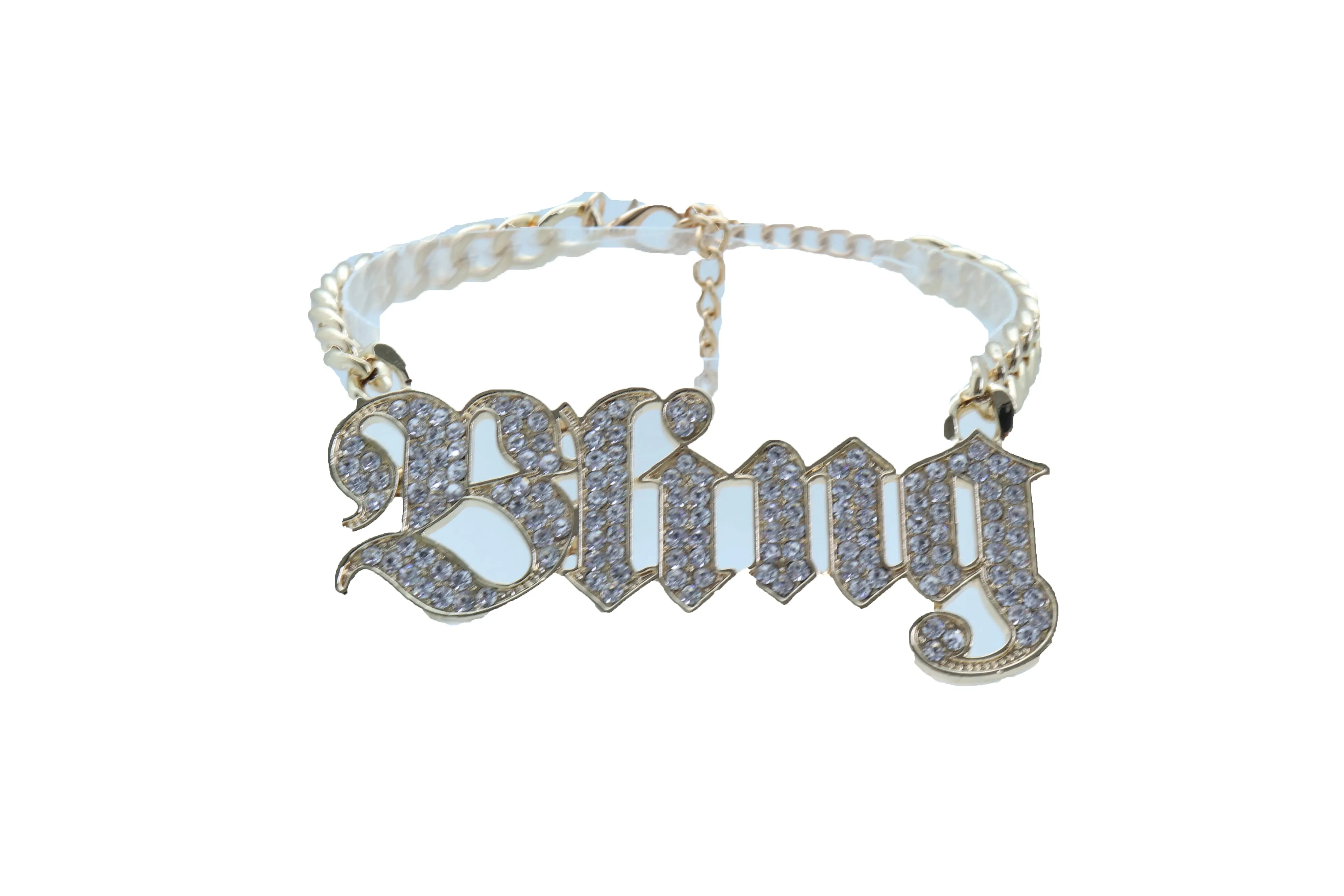 Iced Out "BLING" Gold Metal Boot Chain