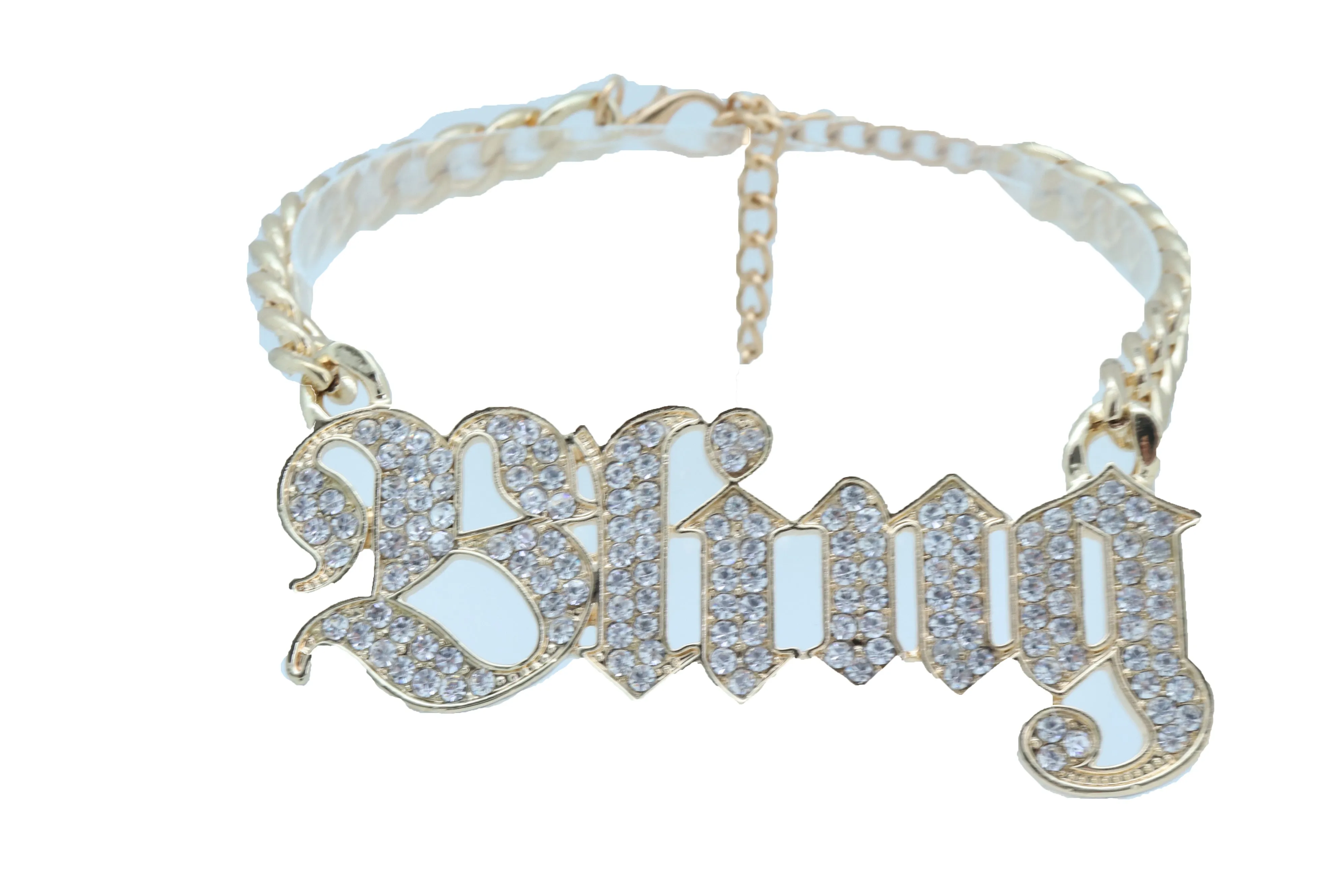 Iced Out "BLING" Gold Metal Boot Chain