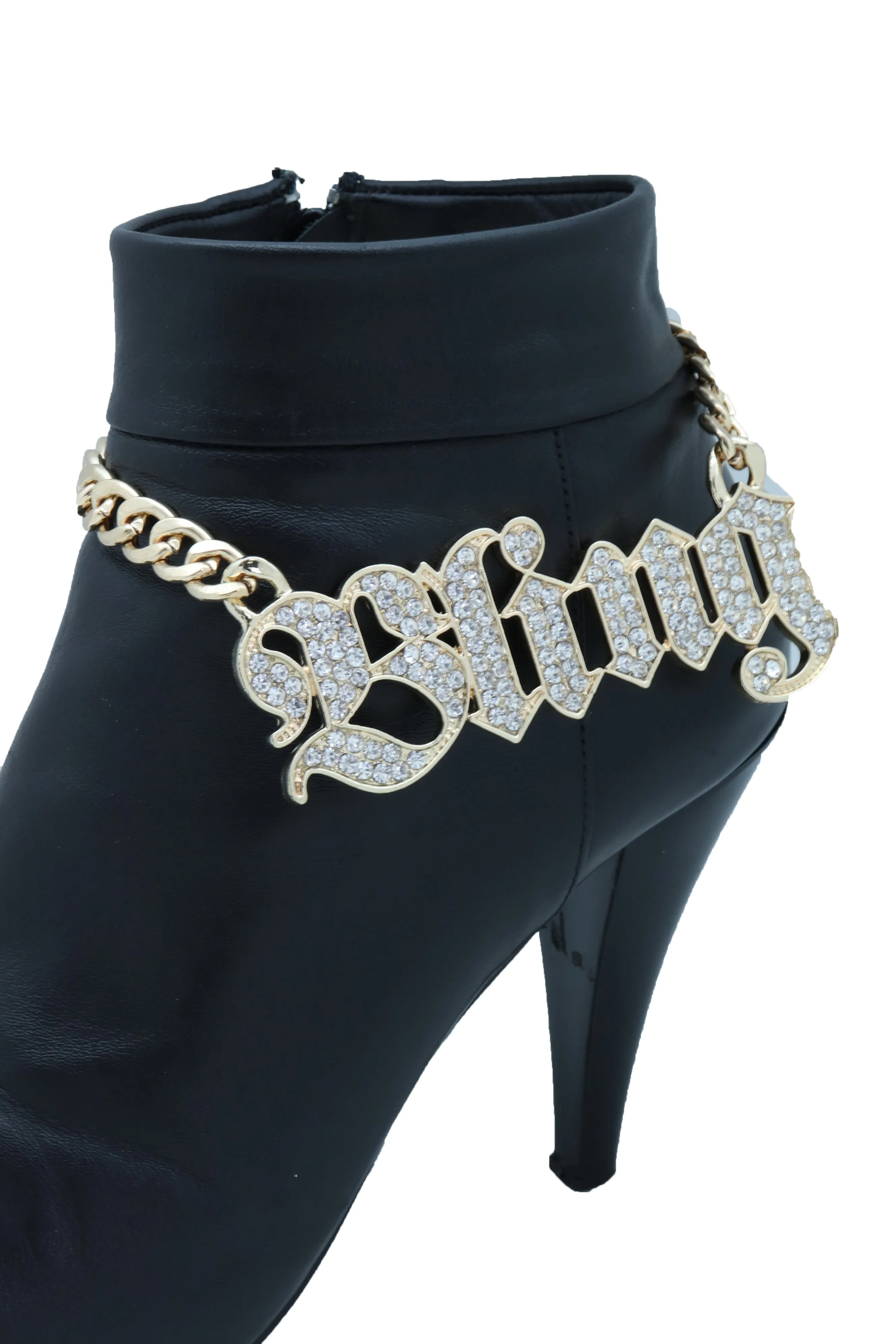 Iced Out "BLING" Gold Metal Boot Chain