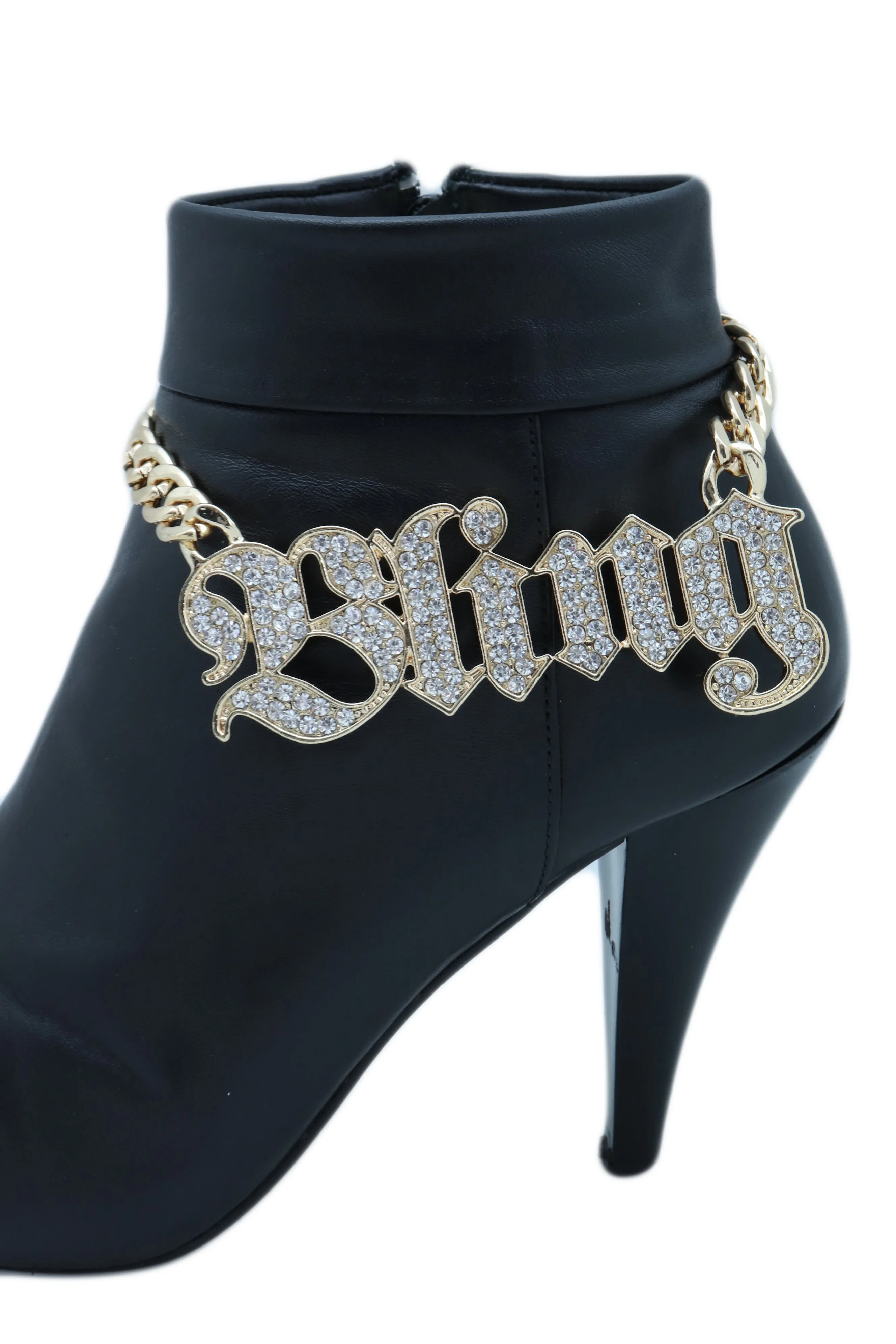 Iced Out "BLING" Gold Metal Boot Chain