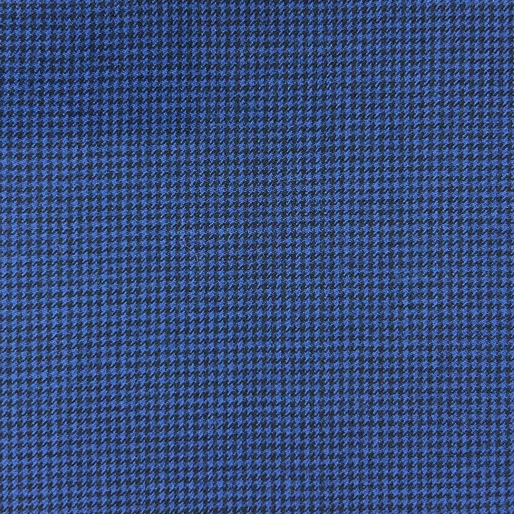 Royal Blue Houndstooth Flannel With Comfort Stretch