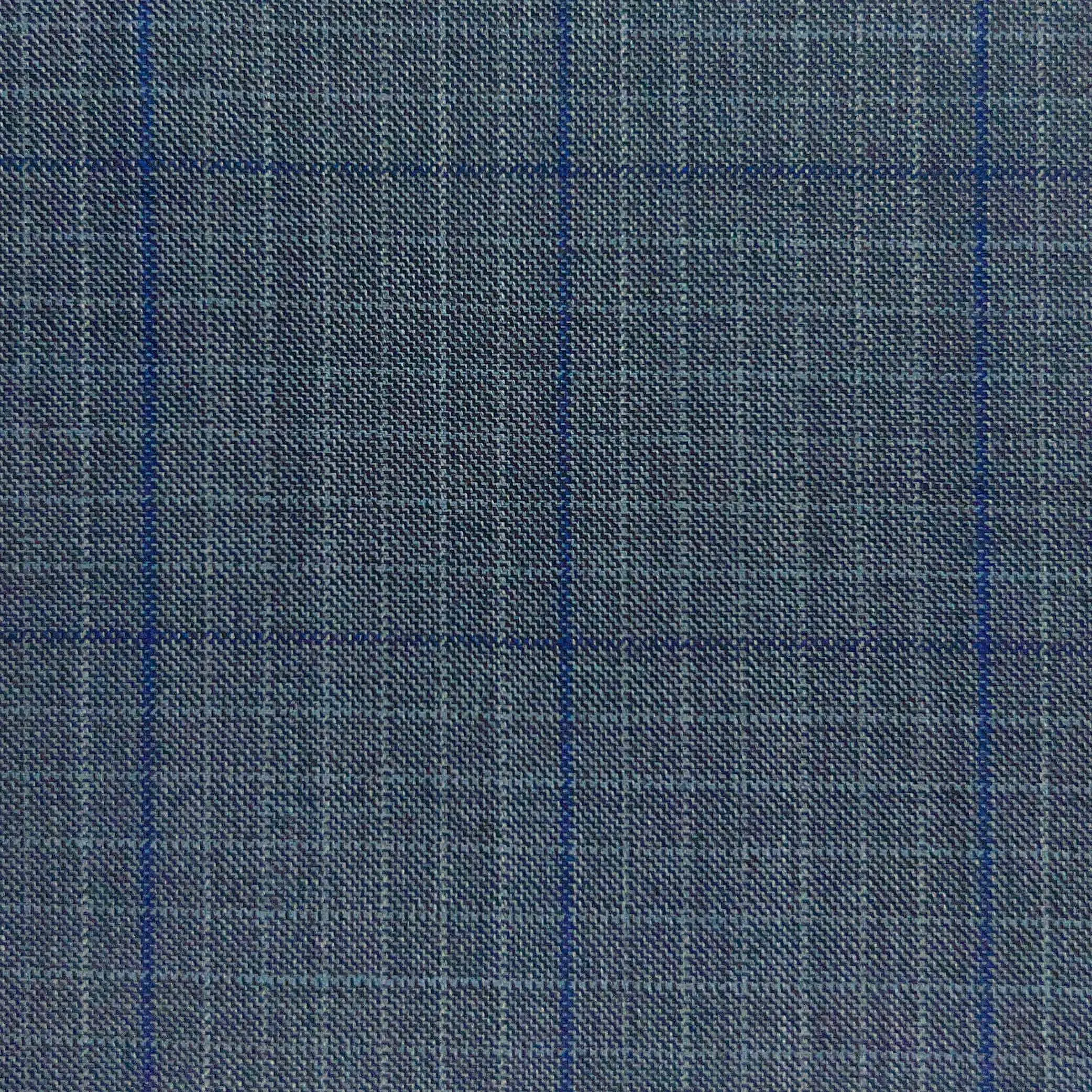 Stone Grey With Navy Windowpane